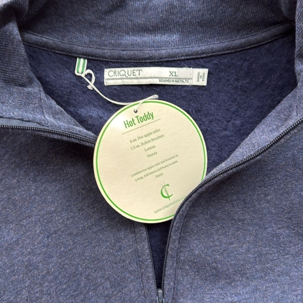 NWT - Criquet Mens 1/4 Zip Pull Over Sweater | XL | Navy - Picture 7 of 8